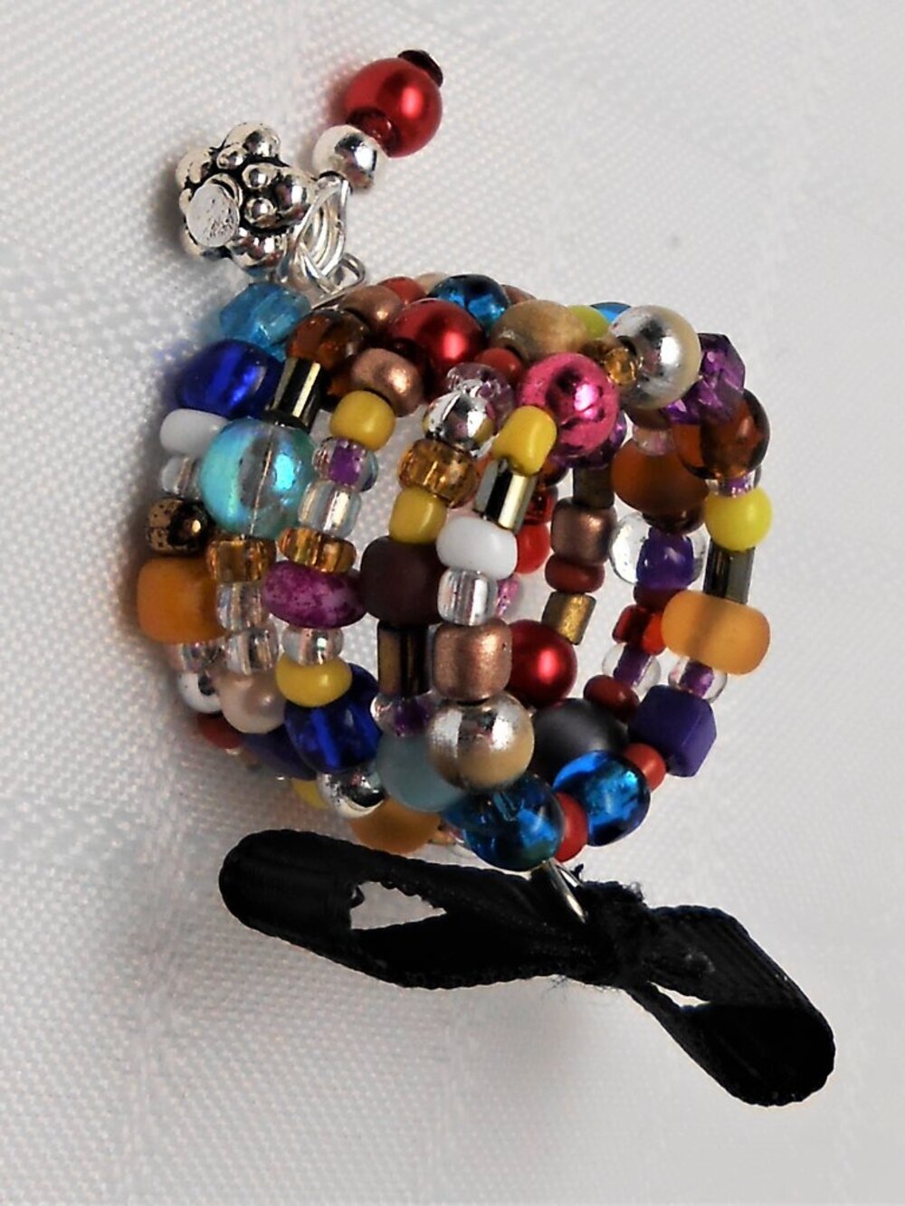 No.5 - Handmade memory wire ring with 2, 3, and 4 mm pearls